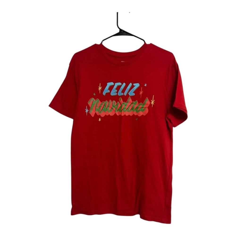 Feliz Navidad Christmas Target Wonder Nation Sleep Shirt Mens Size Large Red